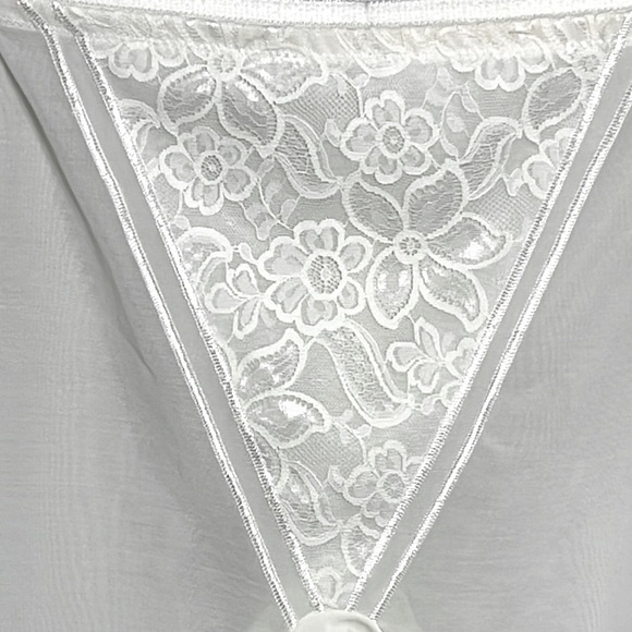 Vintage Bali Cream Lace Thigh Slimmer Shapewear High Waist Semi-Sheer Medium - Picture 2 of 6